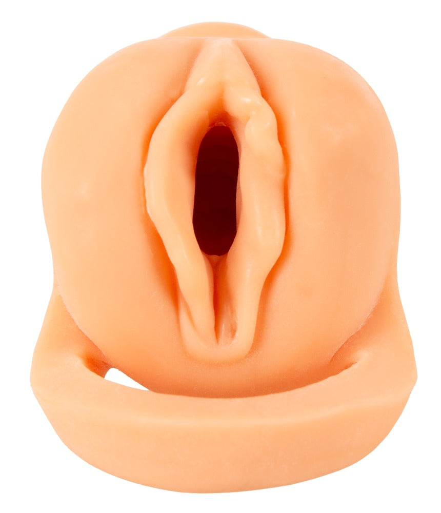 Nature Skin hudfarvet TPE penis sleeve og masturbator med aftagelig vibrator