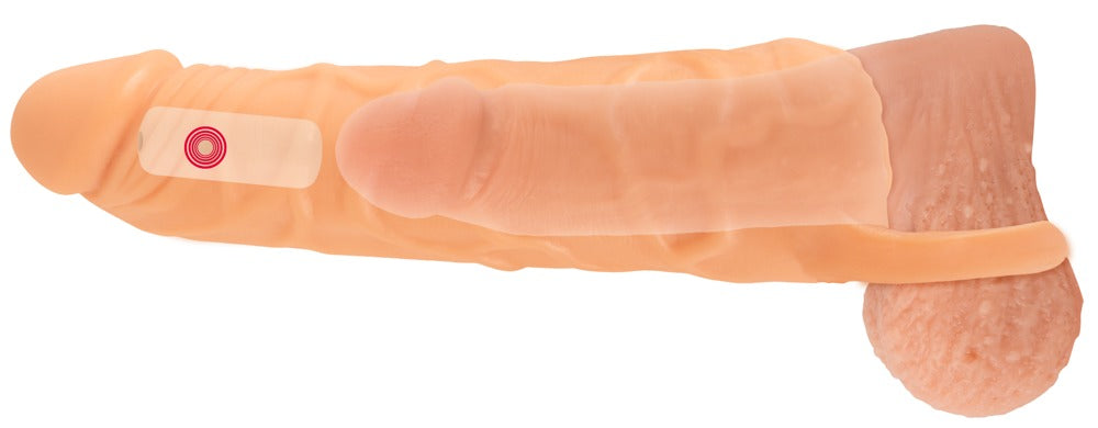 Nature Skin penisforlænger med integreret fleksibel testikelring
