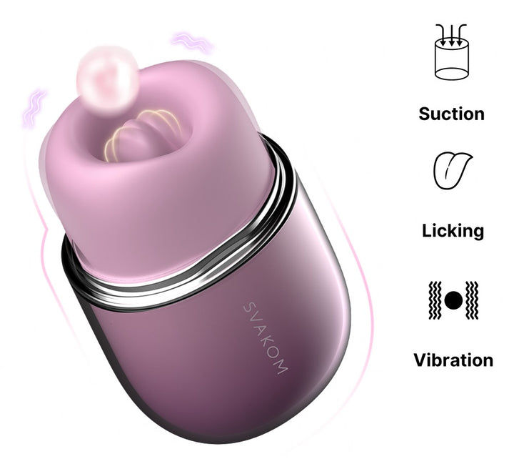 SVAKOM Klitty Lay-On Vibrator med Slikke- og Sugefunktion