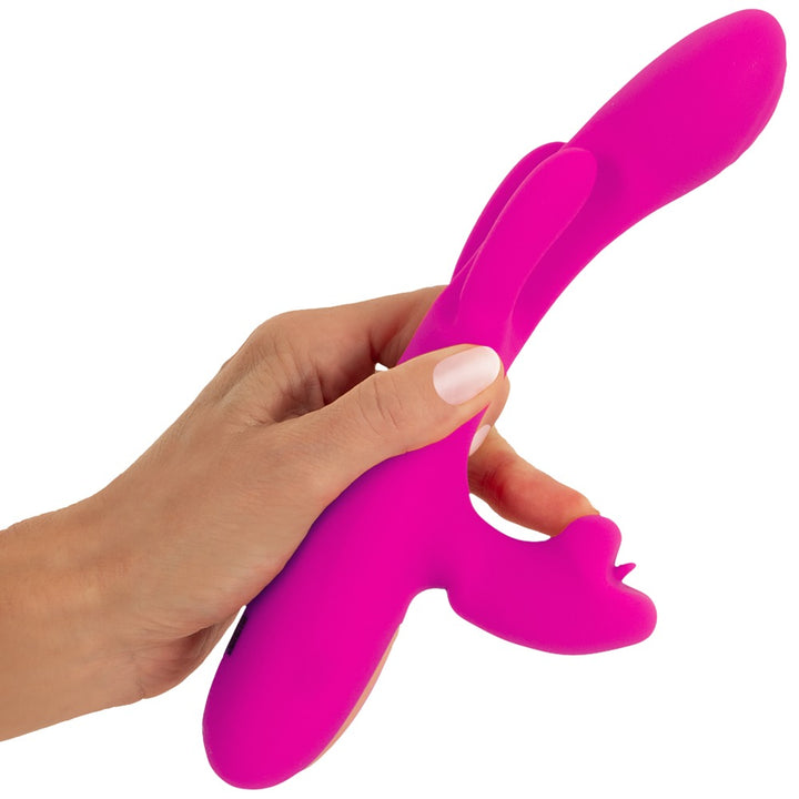 Dual Swing rabbit vibrator med 2 bevægelige Nodding Arms og klitorisstimulator
