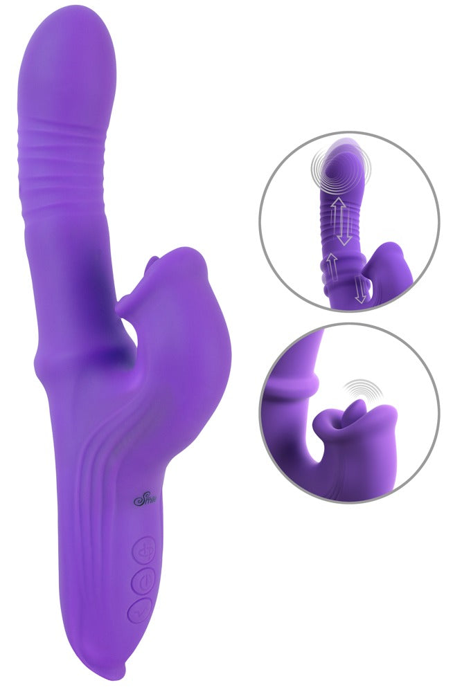 Thrusting rabbit vibrator med 3 motorer til intern og ekstern stimulation