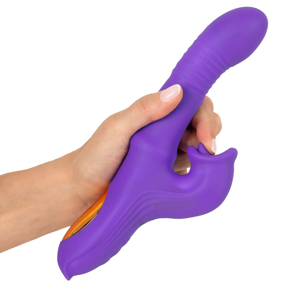 Rabbit vibrator med bevægelig ring til ekstra intern massage under thrusting