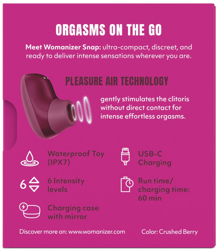 Womanizer Snap – Mini Klitorisstimulator med Ladecase &amp; Spejl
