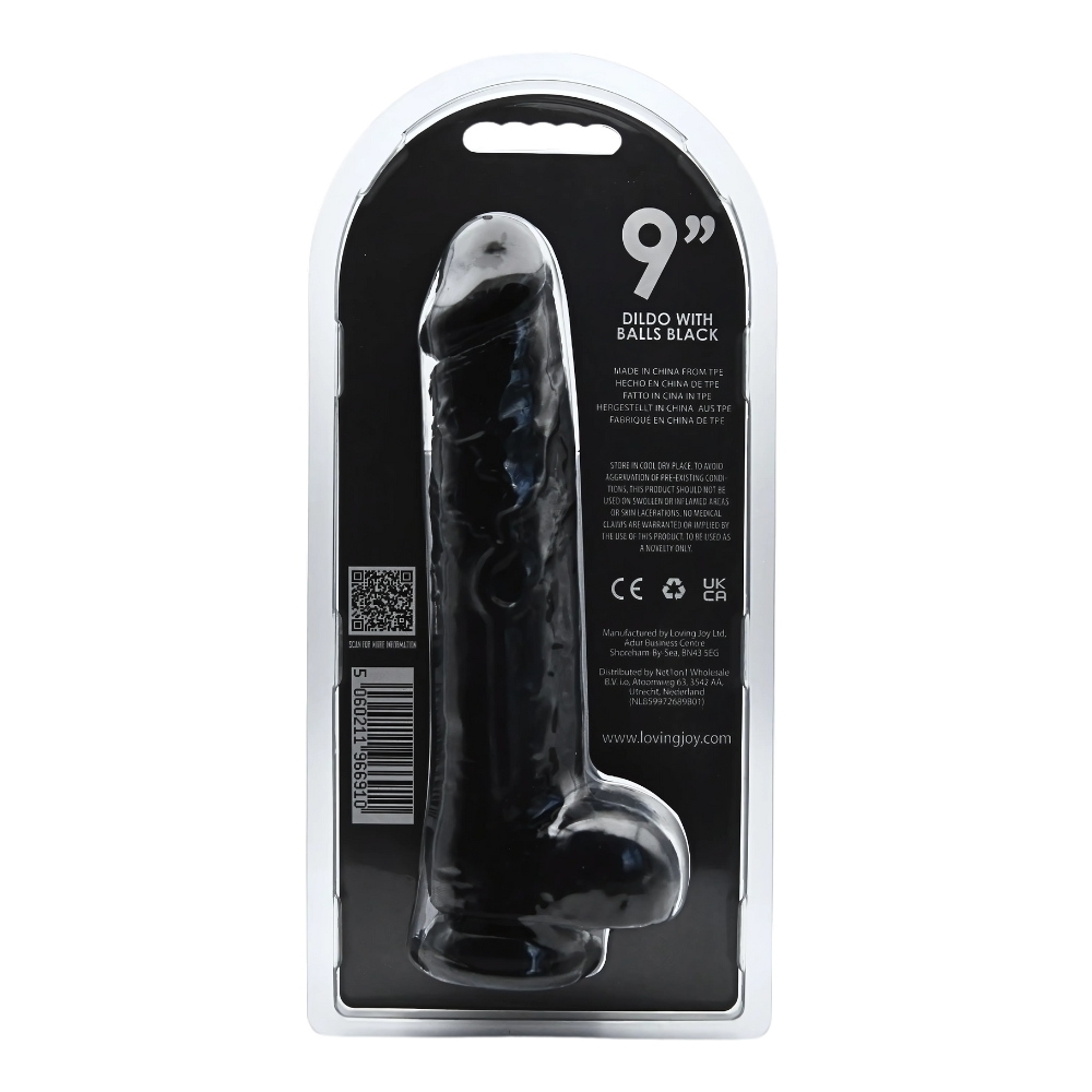 Hands-free sort dildo med naturtro form