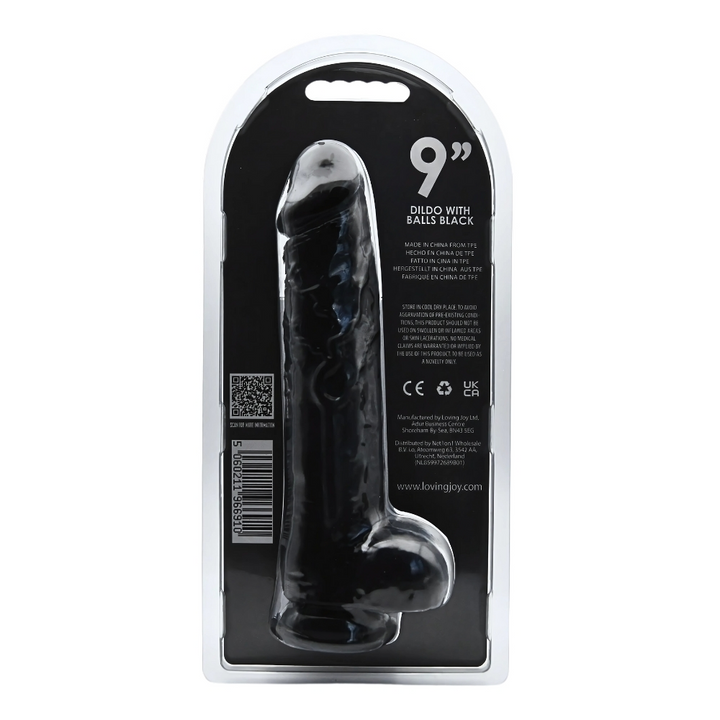 Hands-free sort dildo med naturtro form