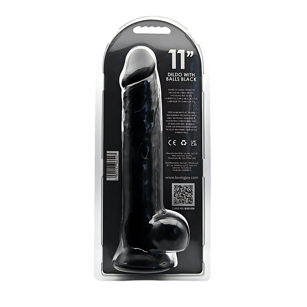 Hands-free realistisk dildo i sort TPE
