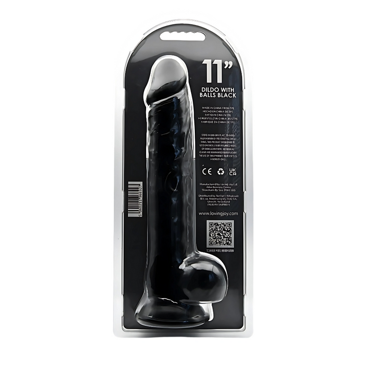 Hands-free realistisk dildo i sort TPE