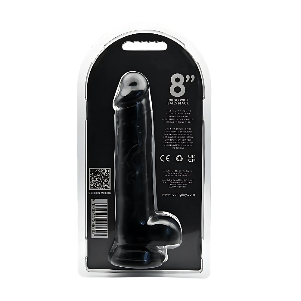 Hands-free sort dildo med naturtro form