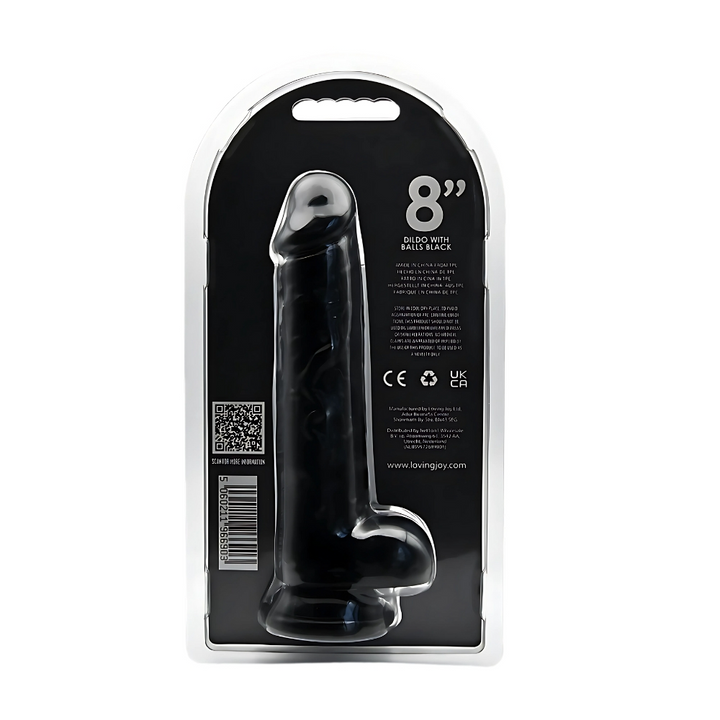 Hands-free sort dildo med naturtro form