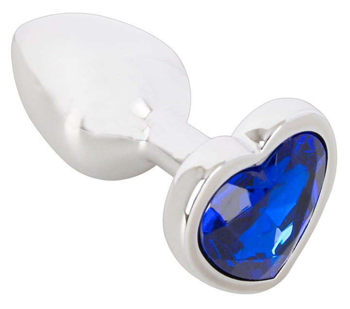 Magic Shiver Metal Butt Plug with Heart Gem – Cone‑Shaped, Temperature Play & Glamorous Design