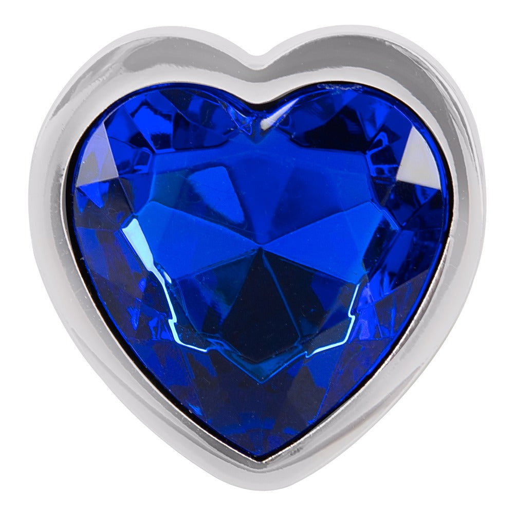 Magic Shiver Metal Butt Plug with Heart Gem – Cone‑Shaped, Temperature Play & Glamorous Design