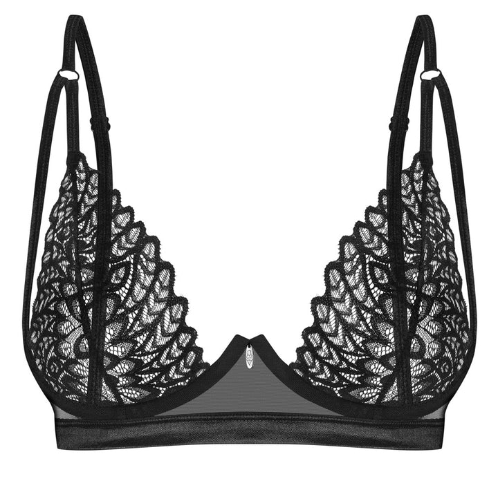 Sort blonde-bh med bløde cups og dekorative stropper