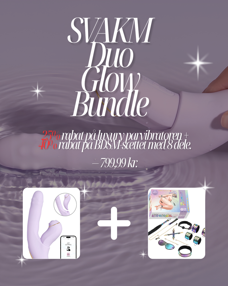 SVAKOM Duo Glow bundle med parvibrator og BDSM-sæt med 8 dele hos Eterna Nordisk