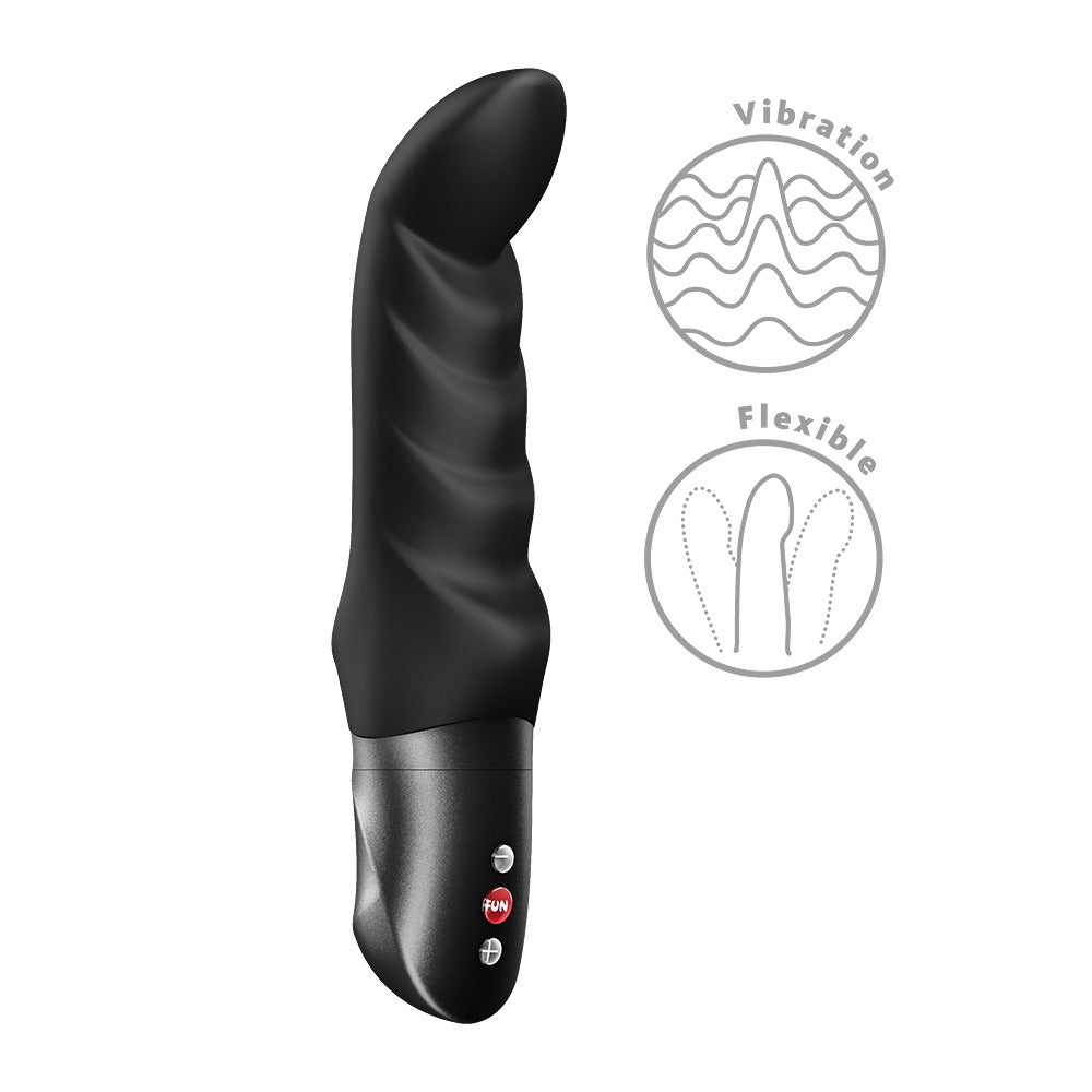 Fleksibel silikonevibrator med bølget tekstur og 10 indstillinger