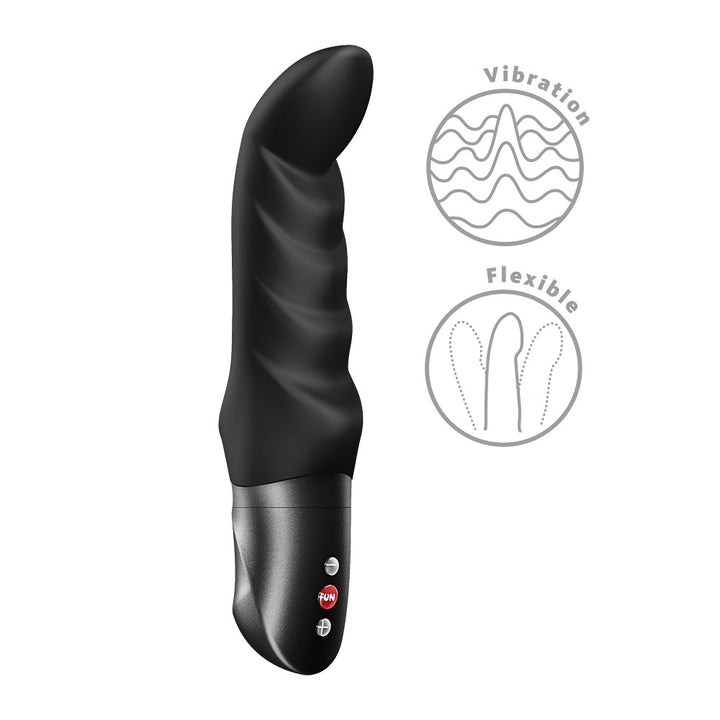 Fleksibel silikonevibrator med bølget tekstur og 10 indstillinger
