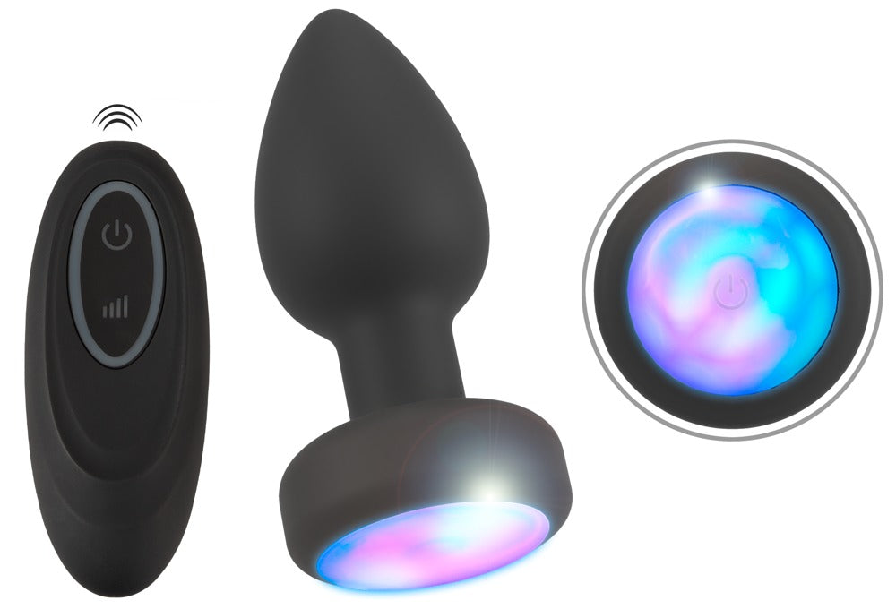Vibrerende buttplug med fjernbetjening og bred sikker base