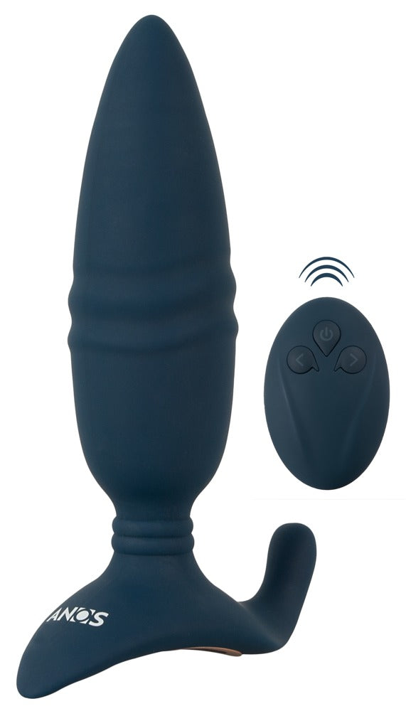 Genopladelig anal plug med thrust og vibration