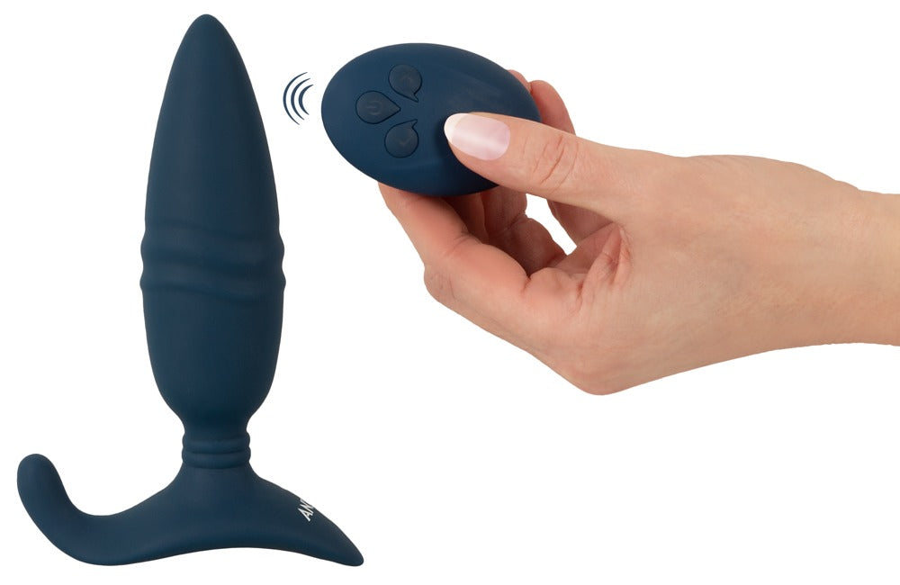 ANOS RC Thrusting Butt Plug med vibration og perineumarm