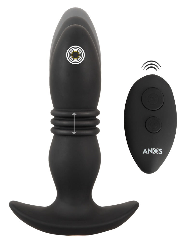 Sort vibrerende anal plug med bred sikker base