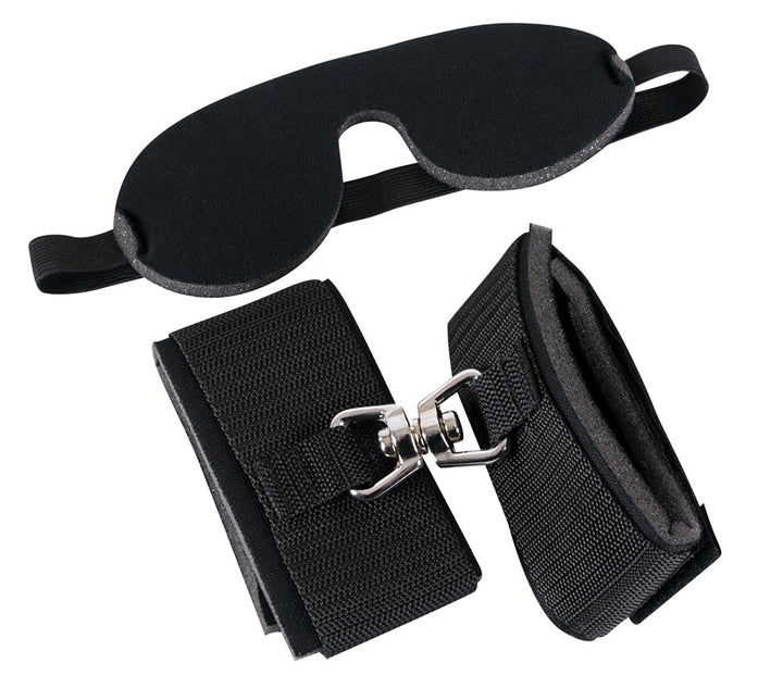 Bad Kitty bondage-sæt med polstrede håndjern og blindfold