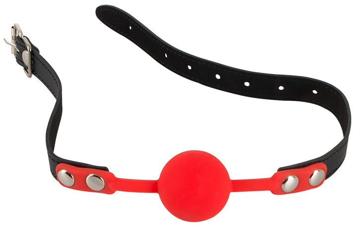BDSM ball gag med Ø 4 cm silikonekugle og spænde