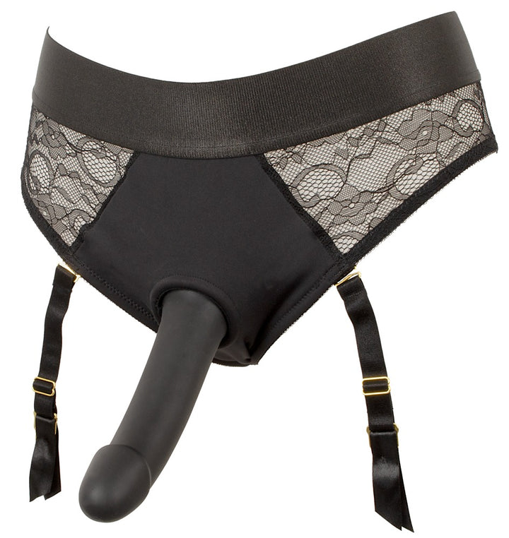 Strap-on lingeri med elastisk ring til dildoer op til Ø4 cm