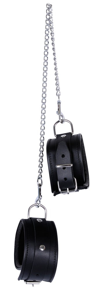 Justerbare bondage fodmanchetter med blød inderside og metaldele