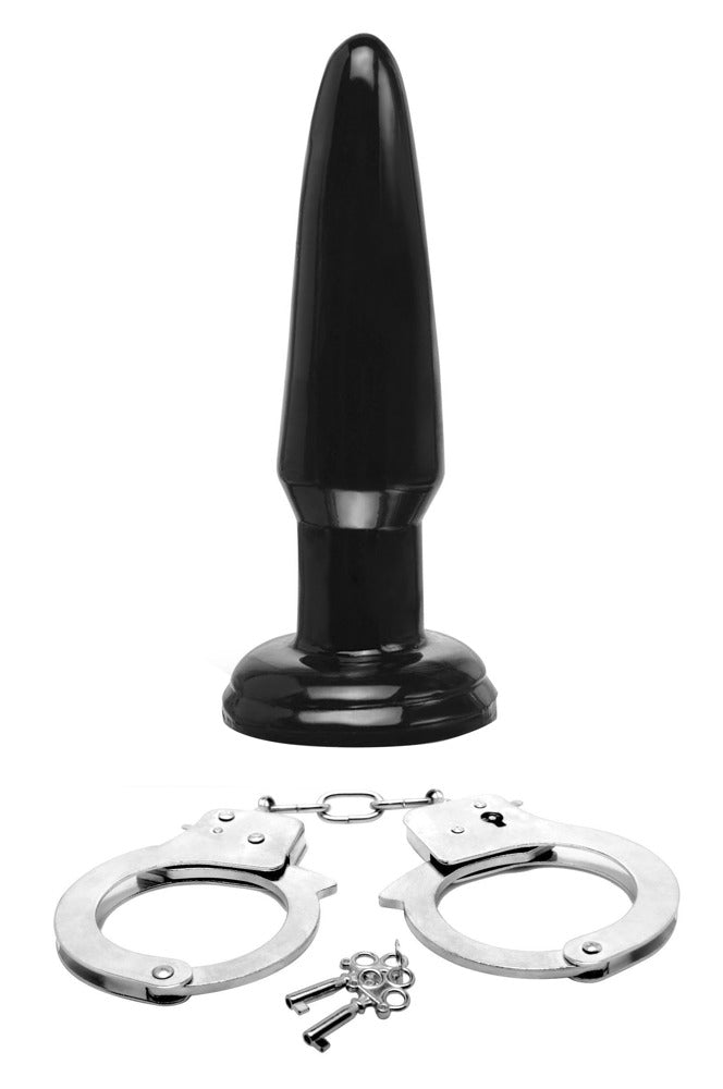 Bondage kit med gag, håndjern, blindfold og vibrator