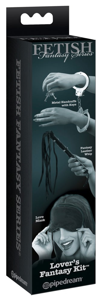 Soft BDSM-sæt med satinblindfold og lille flogger
