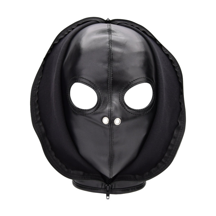 Bound to Please Open Eyed Hood i sort PU med snørelukning