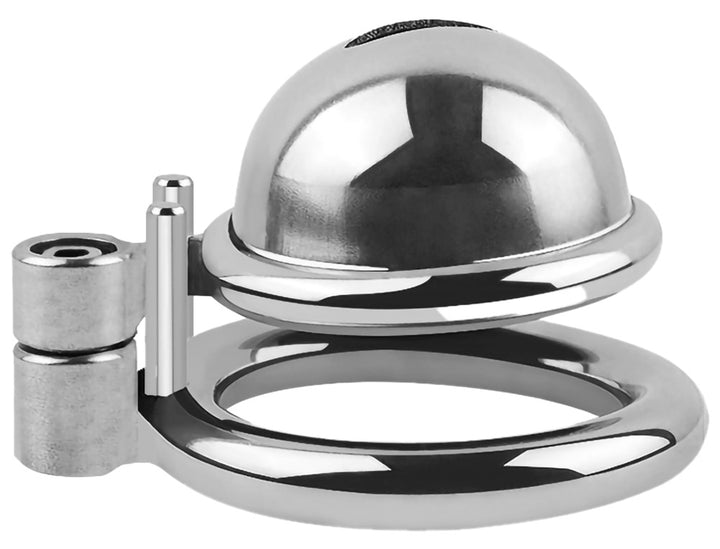 2-delt metal cock cage med åben front for ventilation