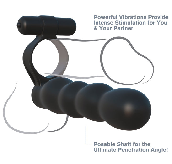 Parlegetøj med cock ring, anal stimulation og ydre vibration