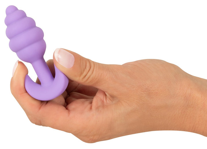 Cuties Mini Butt Plug med riller i Silk Touch silikone