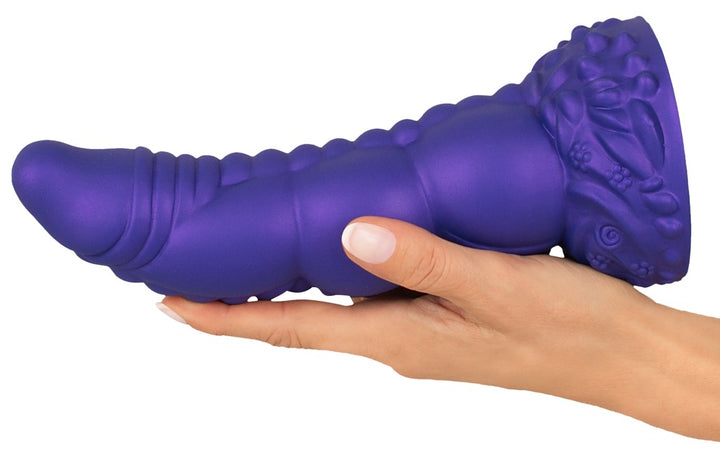 Demon of Desire fantasy dildo med sugekop og metallisk look