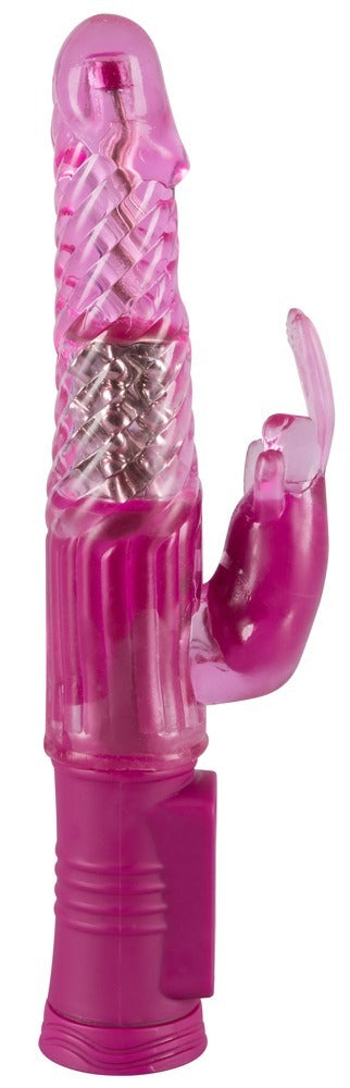 Rabbit vibrator i TPE og ABS med separate knapper til rotation og vibration