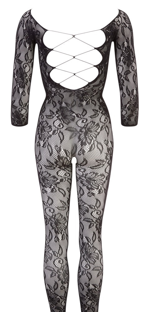 Floral Lace Catsuit i sort blonde til elegant og selvsikker styling