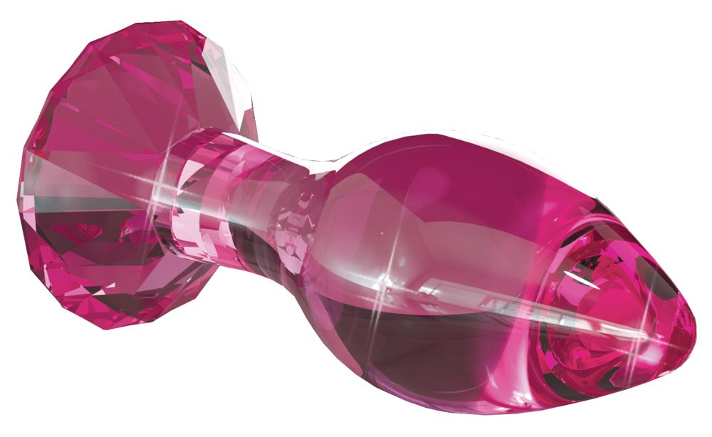 Glas-butt plug med glat kegleform og dekorativ base