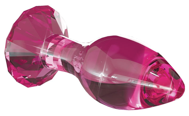 Glas-butt plug med glat kegleform og dekorativ base