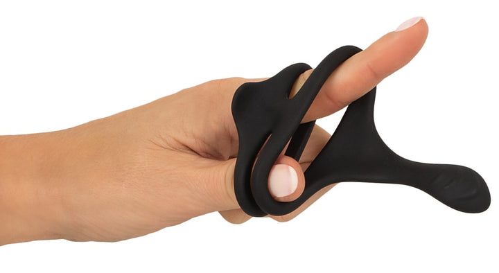 Erecto penis- og testikelring med perineum-stimulator