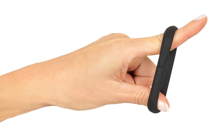 Erecto Single Cock Ring i sort Liquid Silicone med fleksibel pasform
