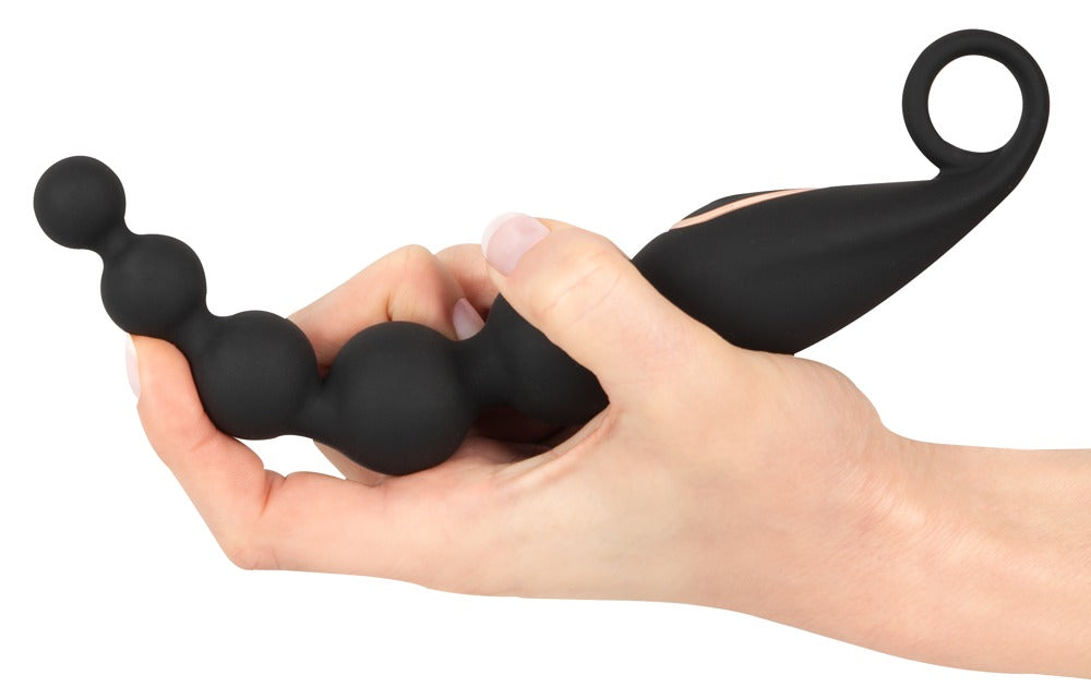 ANOS Anal Beads with Vibration i sort