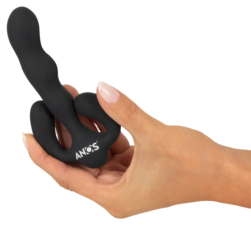 Fleksibel prostatastimulator med 3 motorer