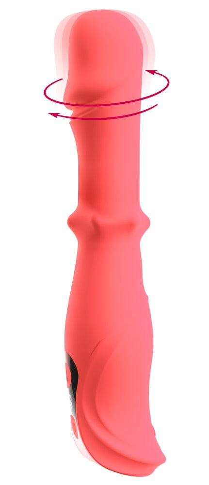 Soft touch vibrator med roterende hoved og Slide Ring