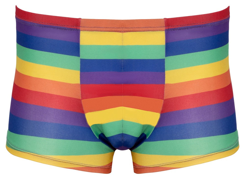 Farverige tætsiddende boxershorts til mænd med regnbuestriber