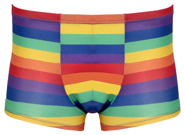 Farverige tætsiddende boxershorts til mænd med regnbuestriber