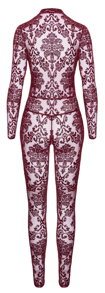Noir Handmade F382 catsuit med fløjlsstruktur og elegant clubwear-look