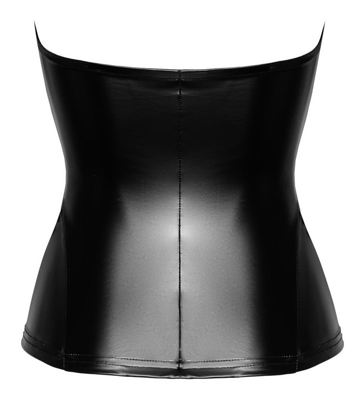 Fetish clubwear top fra Noir Handmade med minimalistisk lynlås