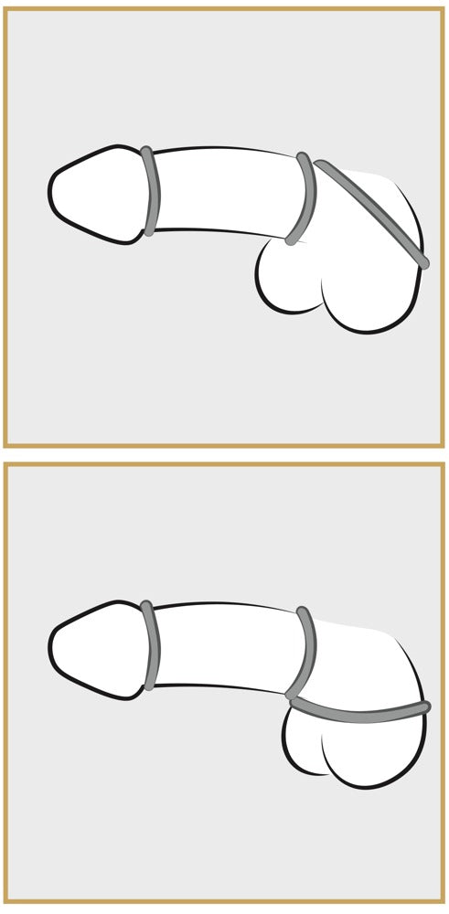 Fleksible penisringe med diametre på 3,3 cm, 4 cm og 5,1 cm