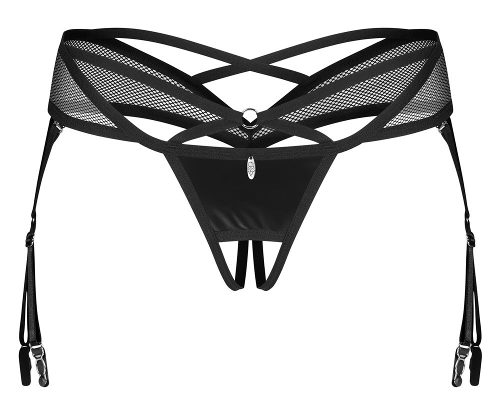 Obsessive Dominna trusse uden strømper i sort dristigt design