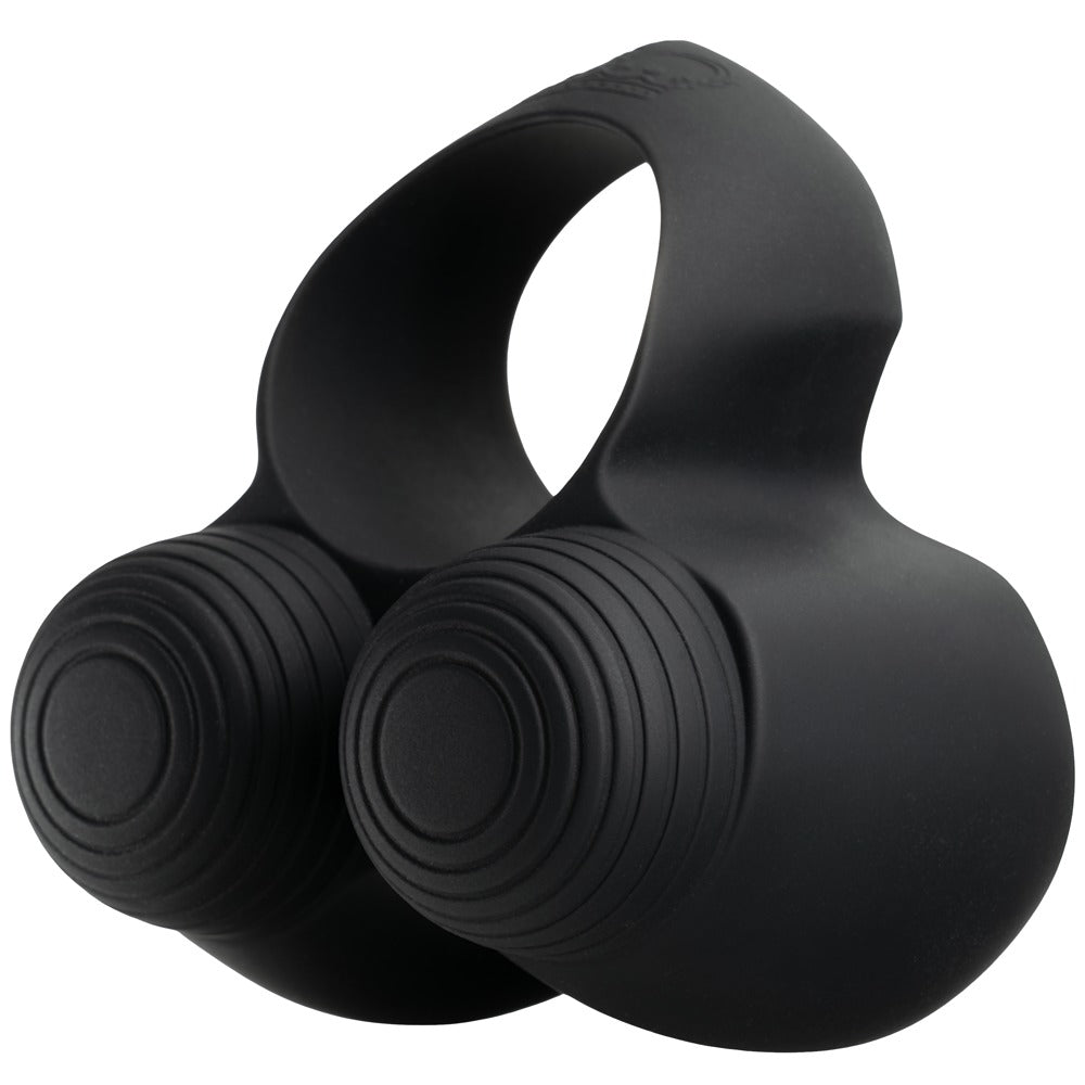 Blød silikone cock ring med treble og bass vibrationer